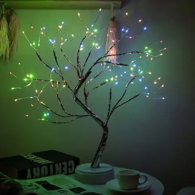 Copper Wire Christmas Tree LED Lamp