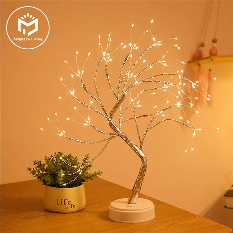 Copper Wire Christmas Tree LED Lamp